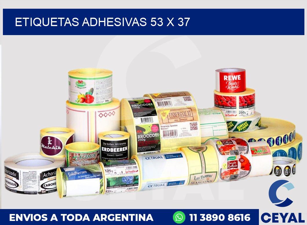 etiquetas adhesivas 53 x 37