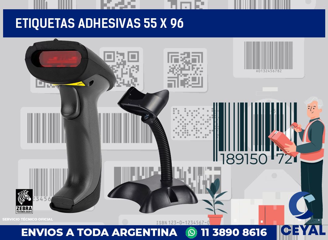 etiquetas adhesivas 55 x 96