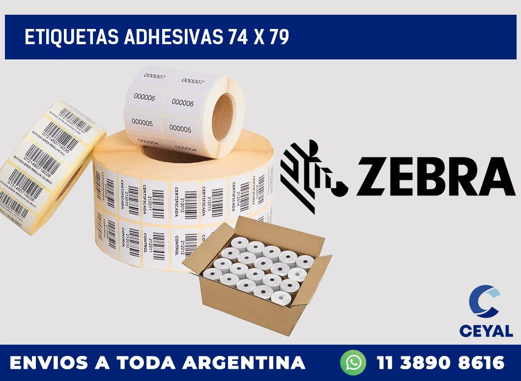 etiquetas adhesivas 74 x 79