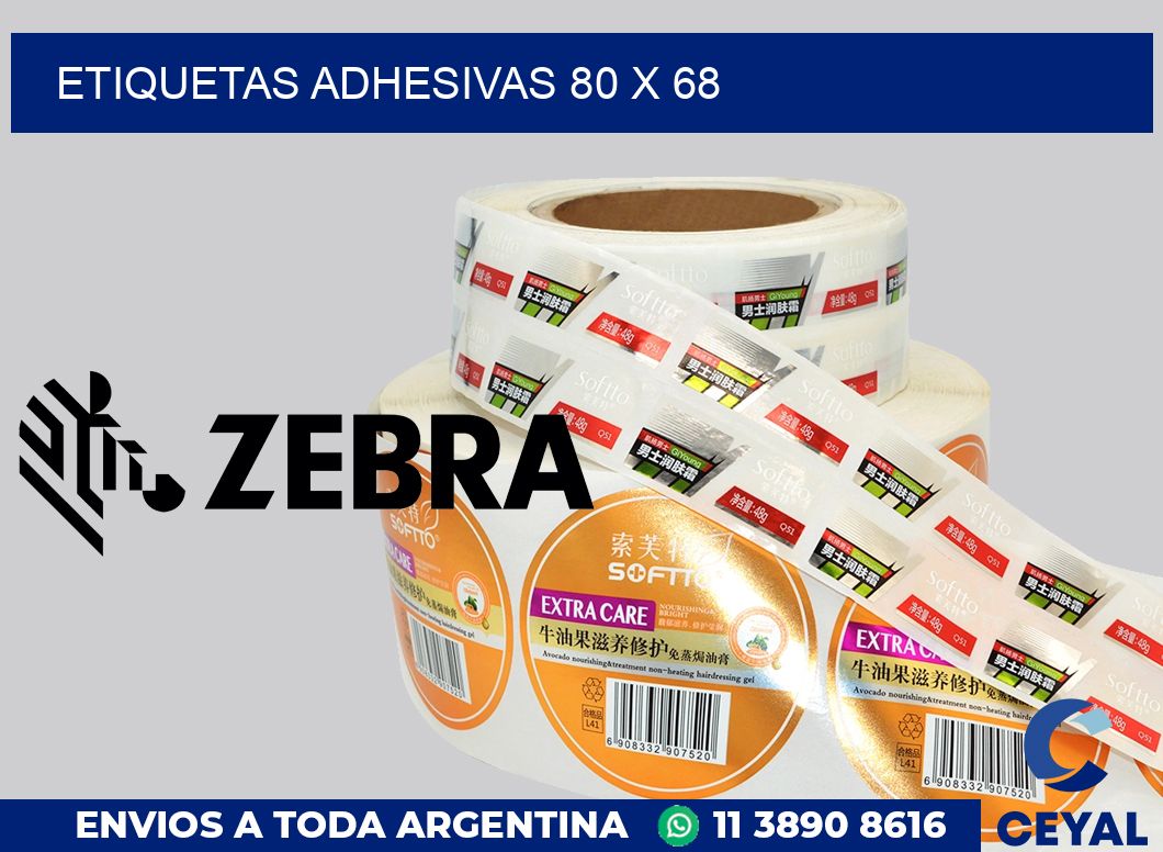 etiquetas adhesivas 80 x 68