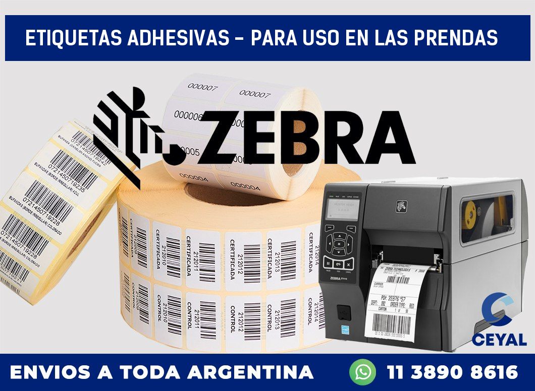 etiquetas adhesivas – para uso en las prendas