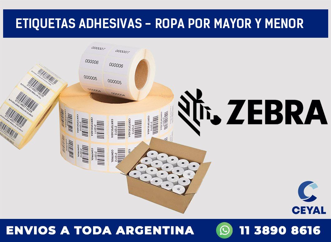 etiquetas adhesivas - ropa por mayor y menor