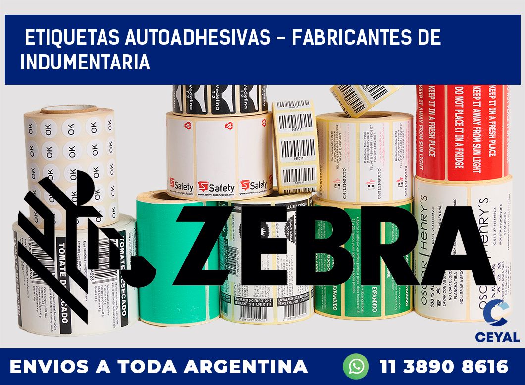 etiquetas autoadhesivas - Fabricantes de indumentaria