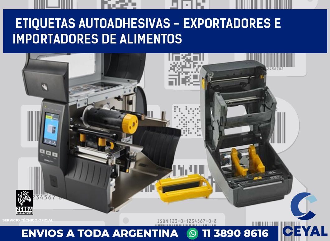 etiquetas autoadhesivas - exportadores e importadores de alimentos