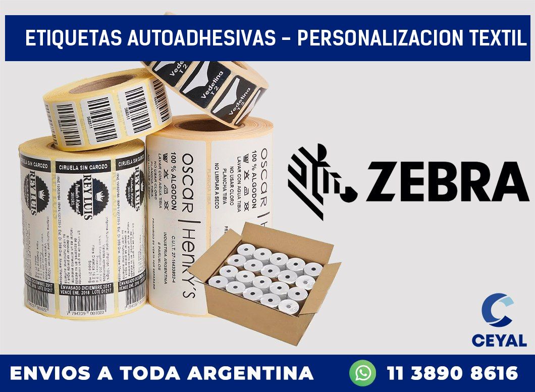 etiquetas autoadhesivas - personalizacion textil
