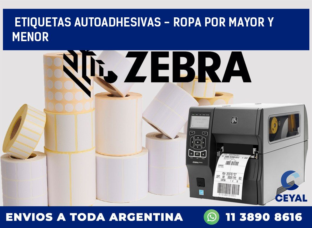 etiquetas autoadhesivas – ropa por mayor y menor