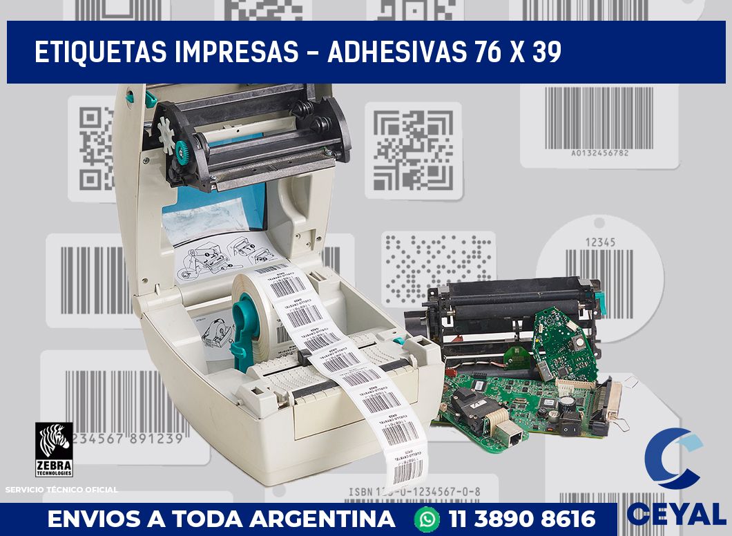 etiquetas impresas - Adhesivas 76 x 39