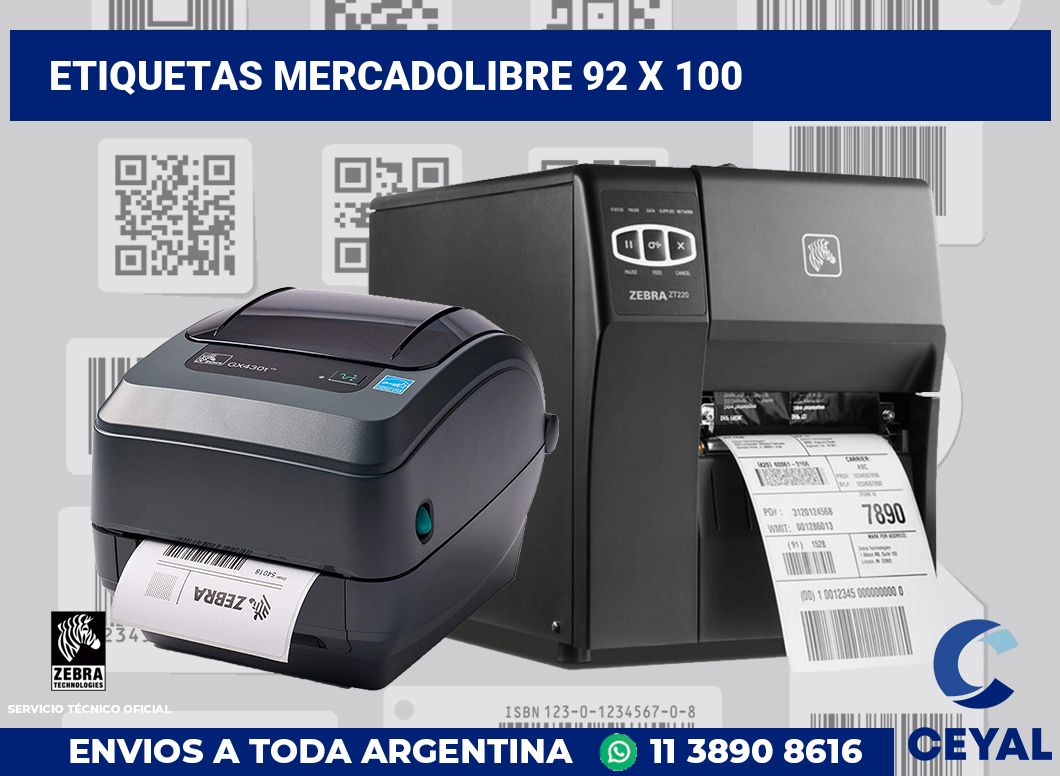 etiquetas mercadolibre 92 x 100