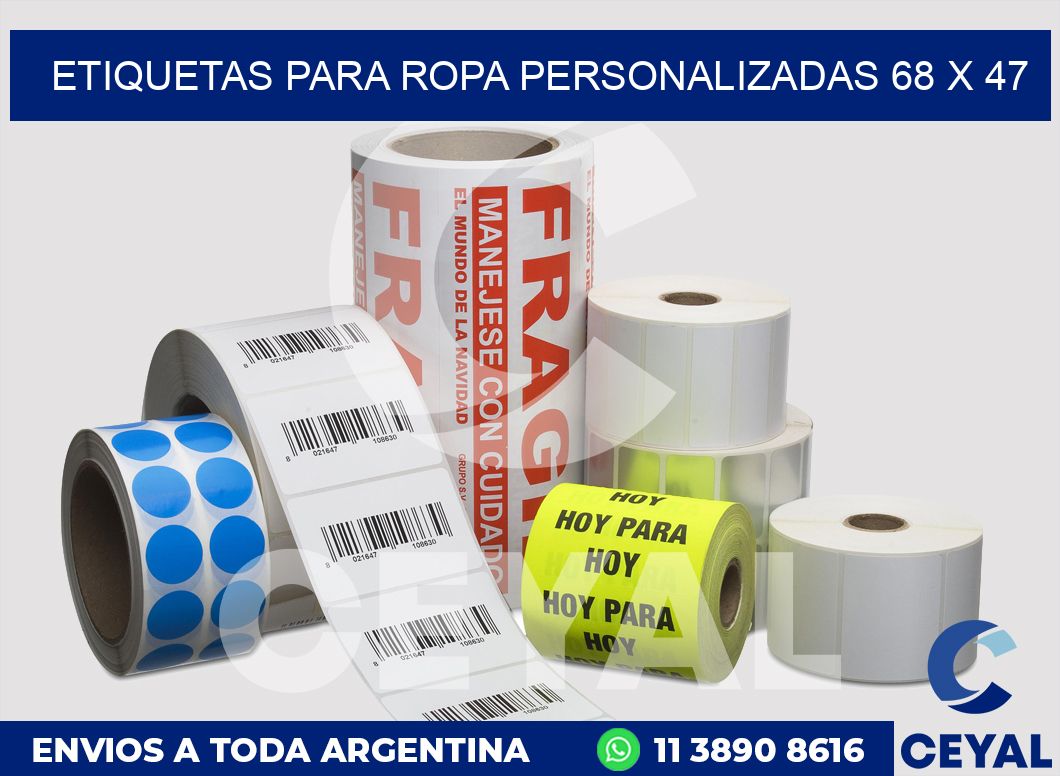 etiquetas para ropa personalizadas 68 x 47