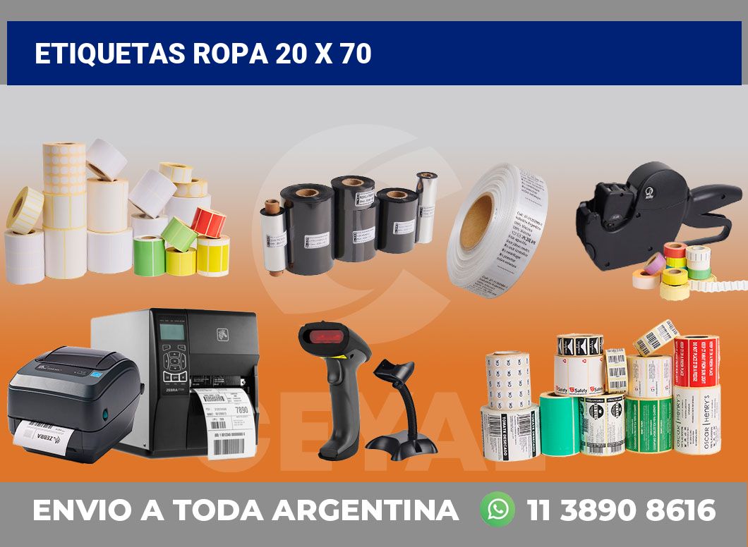 etiquetas ropa 20 x 70