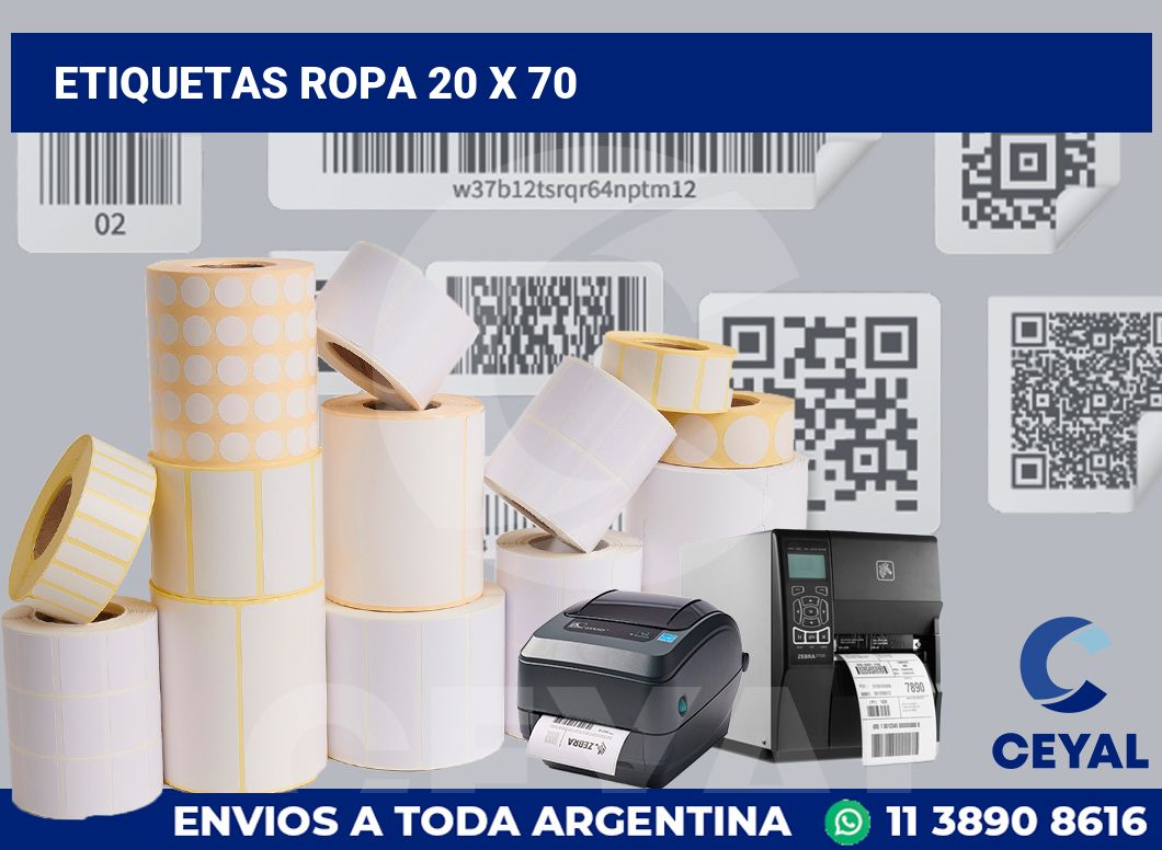 etiquetas ropa 20 x 70