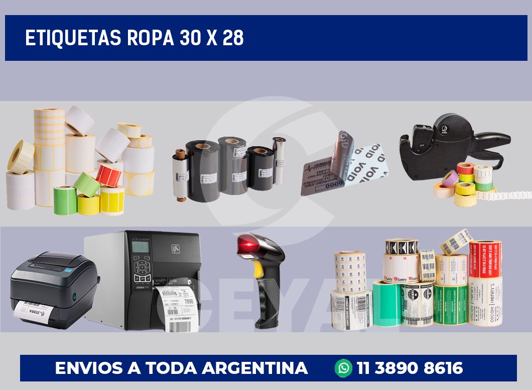 etiquetas ropa 30 x 28