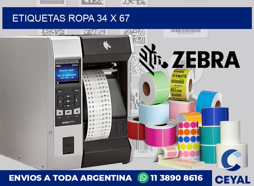 etiquetas ropa 34 x 67