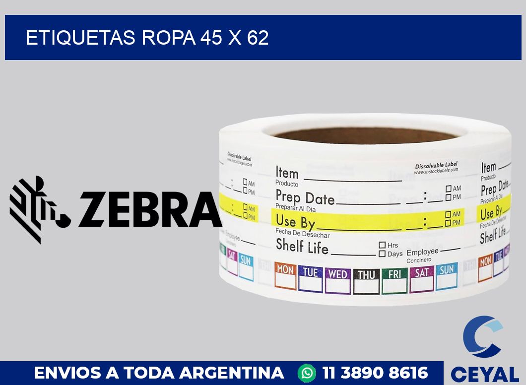 etiquetas ropa 45 x 62