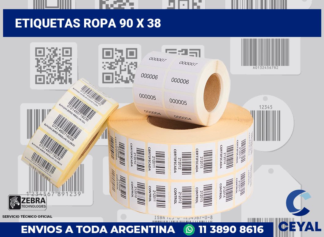etiquetas ropa 90 x 38