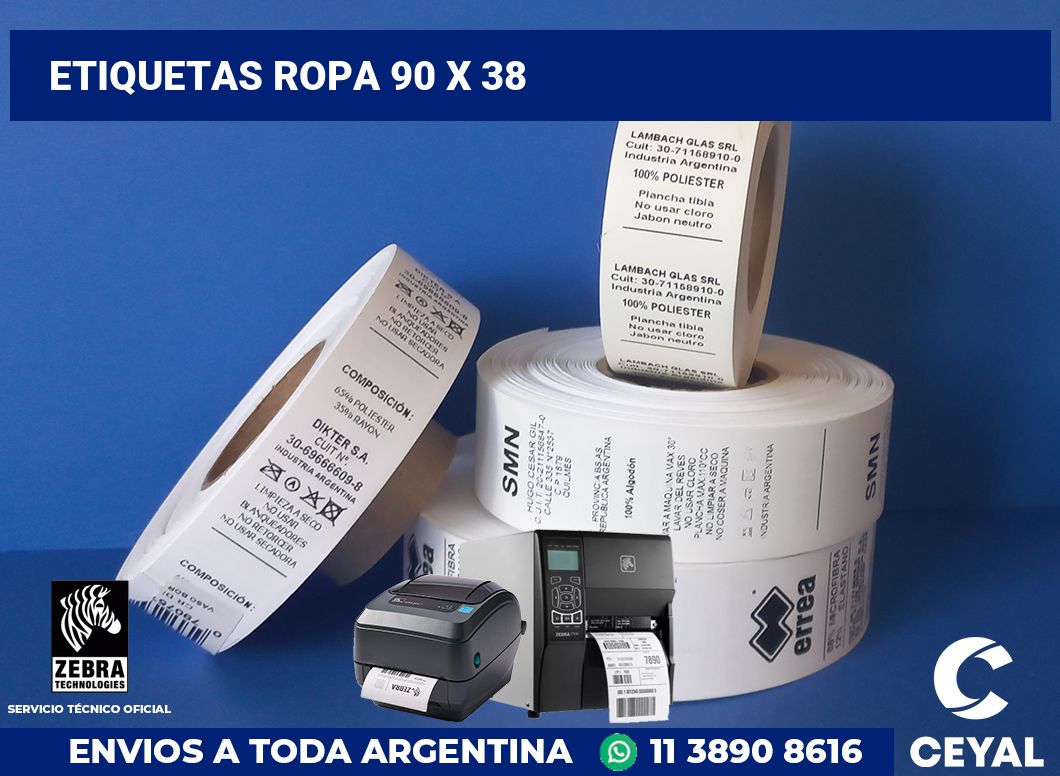 etiquetas ropa 90 x 38