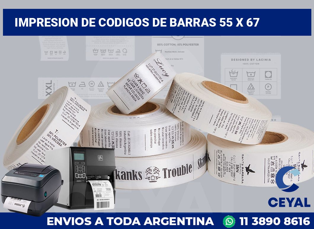 impresion de codigos de barras 55 x 67