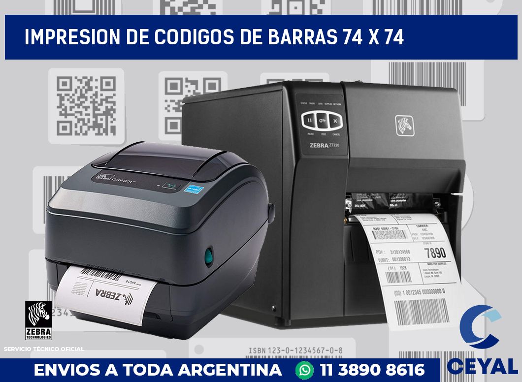 impresion de codigos de barras 74 x 74