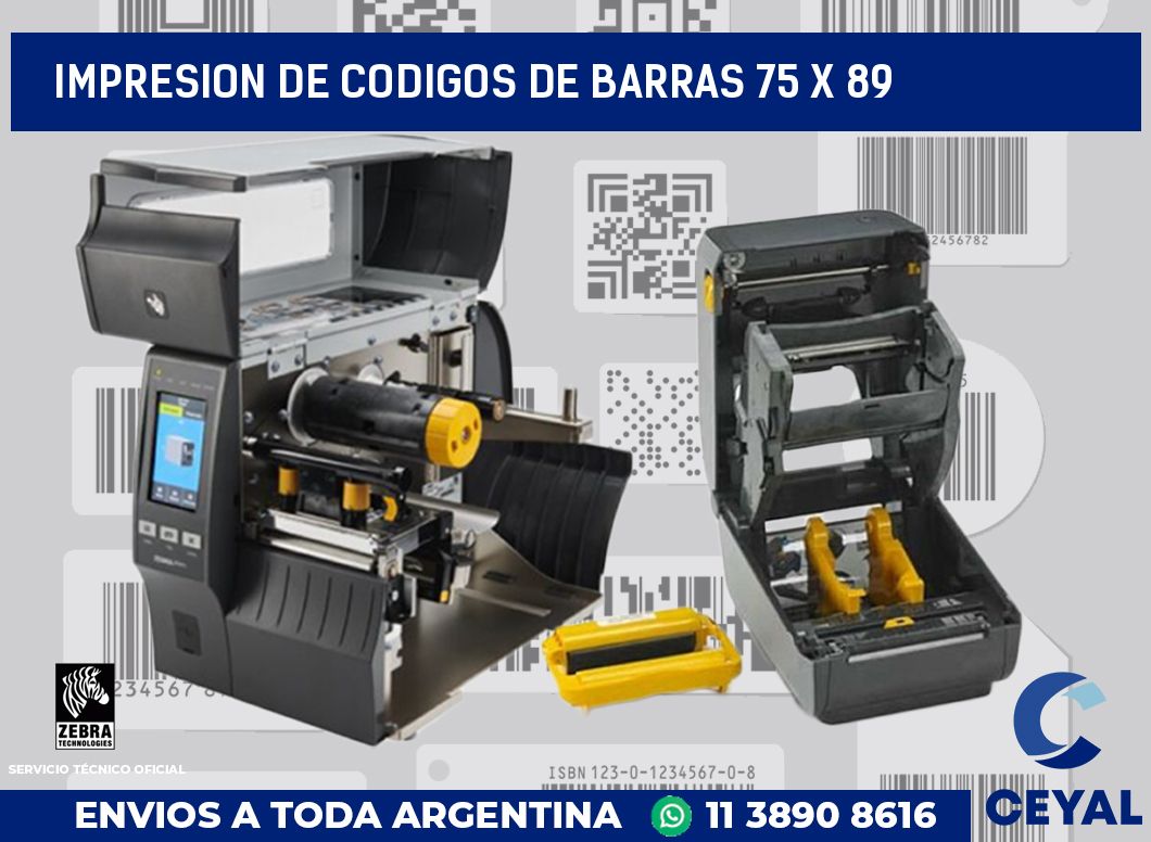 impresion de codigos de barras 75 x 89