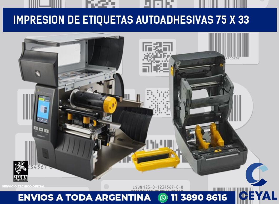 impresion de etiquetas autoadhesivas 75 x 33
