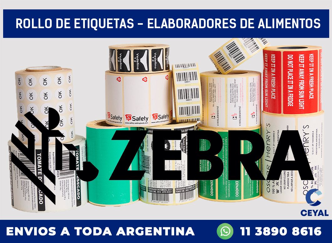 rollo de etiquetas – elaboradores de alimentos
