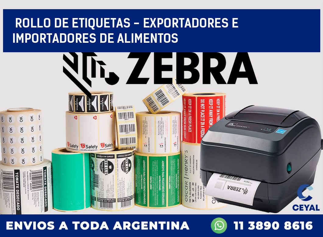 rollo de etiquetas – exportadores e importadores de alimentos