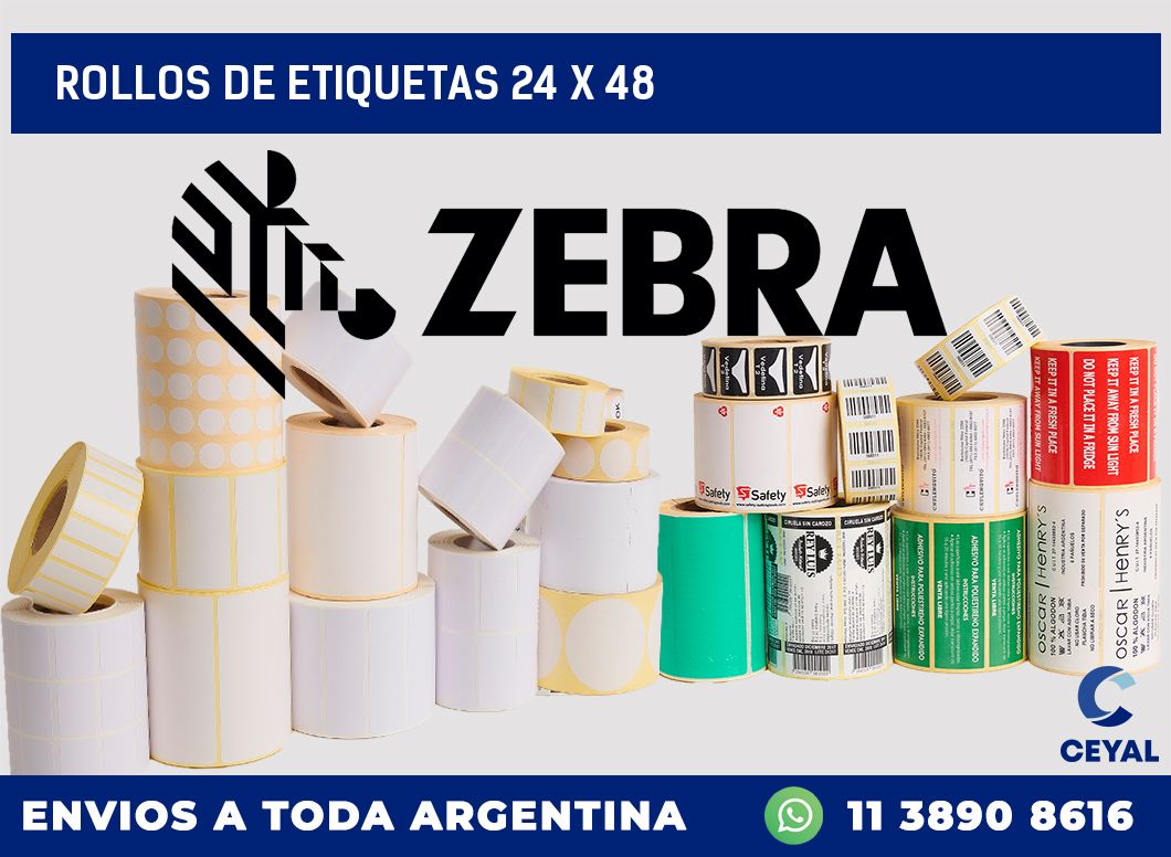 rollos de etiquetas 24 x 48