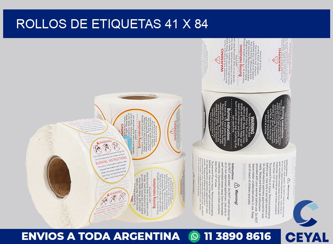 rollos de etiquetas 41 x 84
