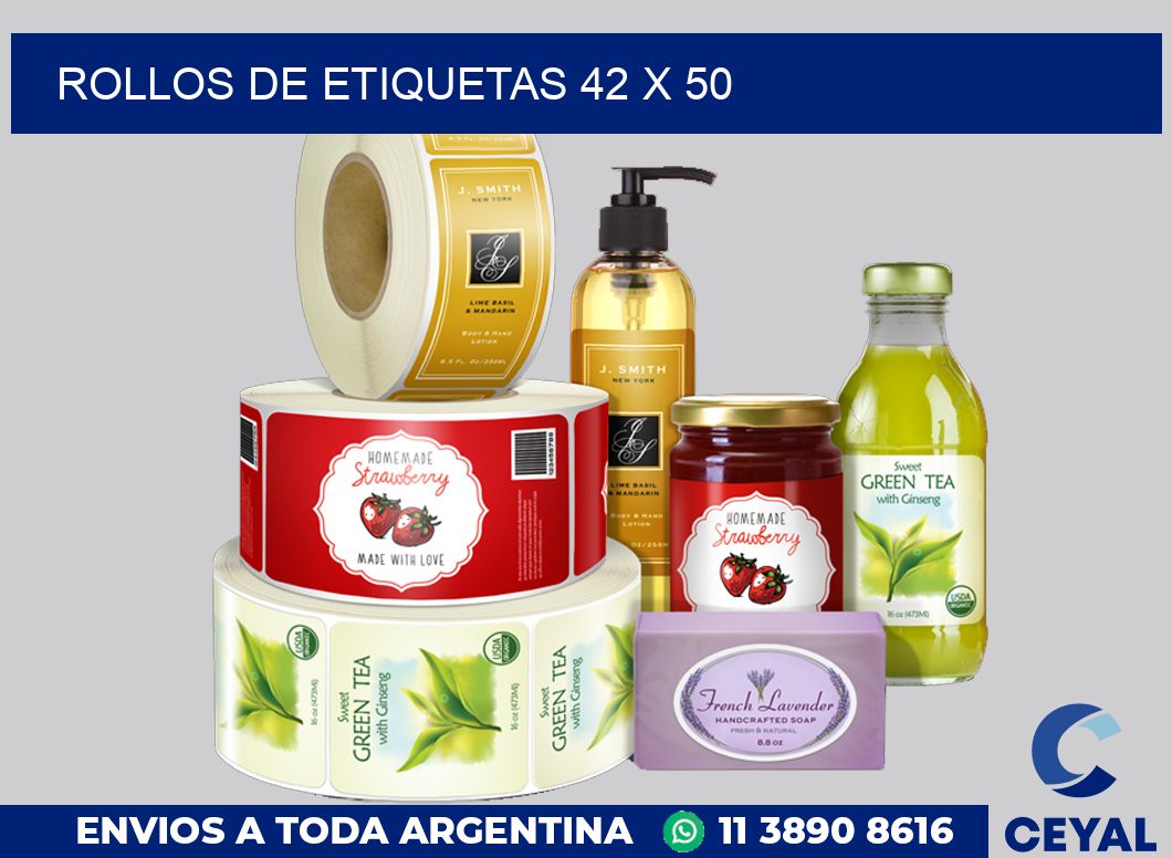 rollos de etiquetas 42 x 50