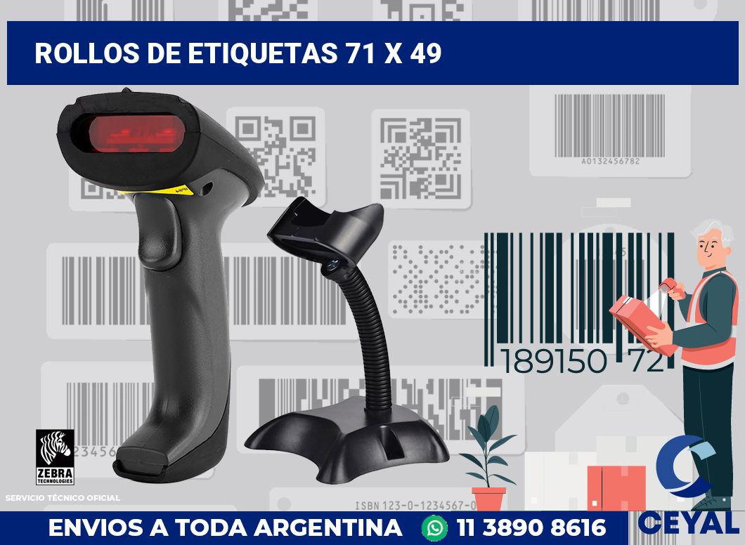 rollos de etiquetas 71 x 49