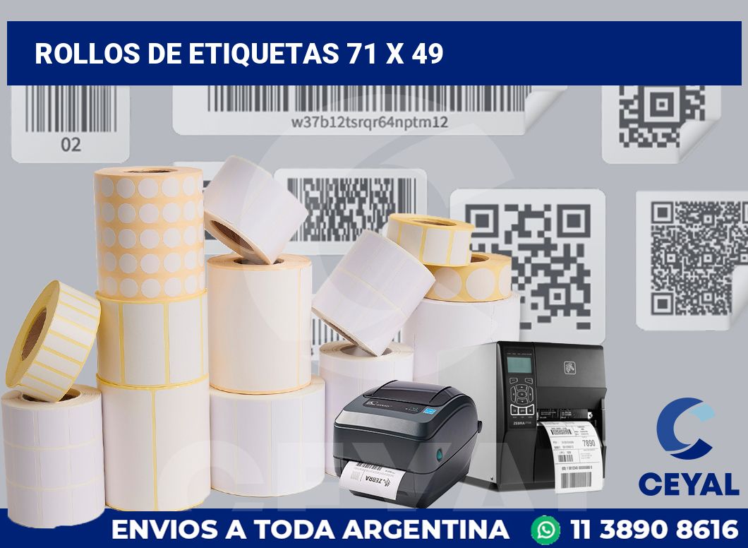 rollos de etiquetas 71 x 49