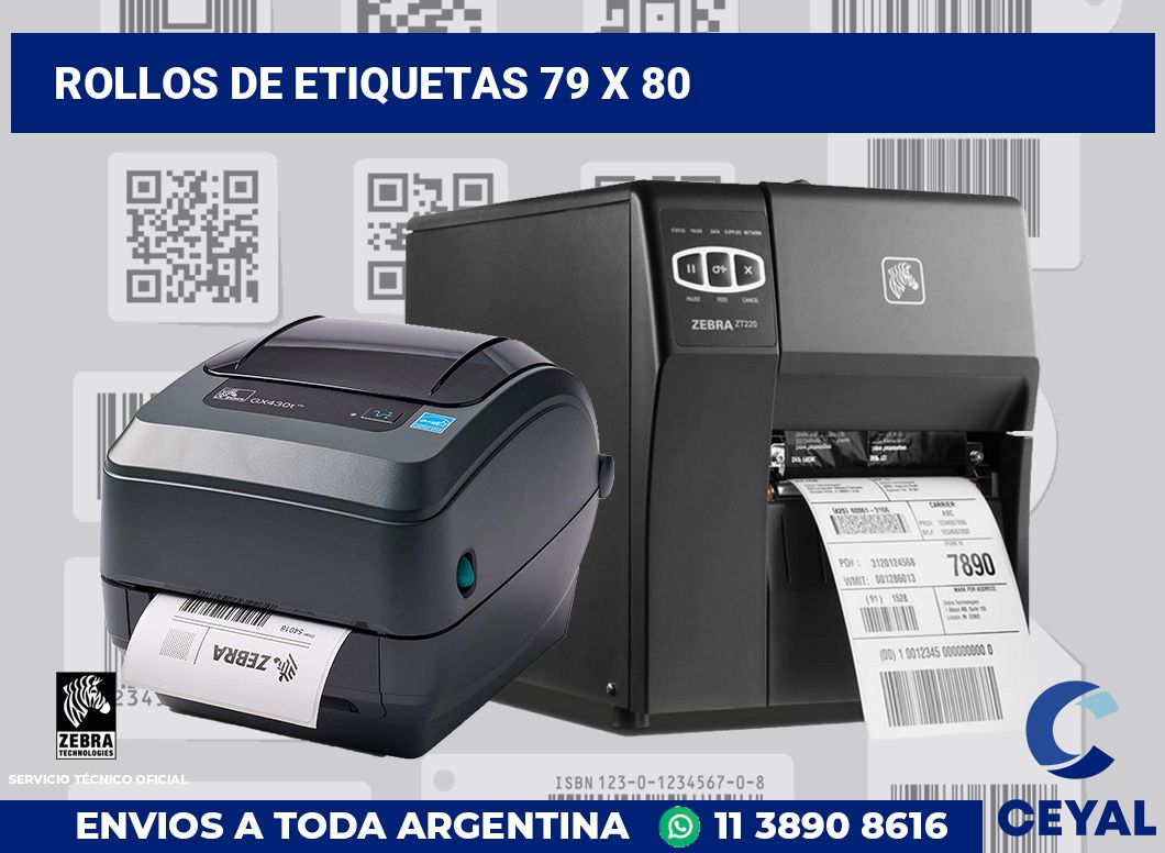 rollos de etiquetas 79 x 80