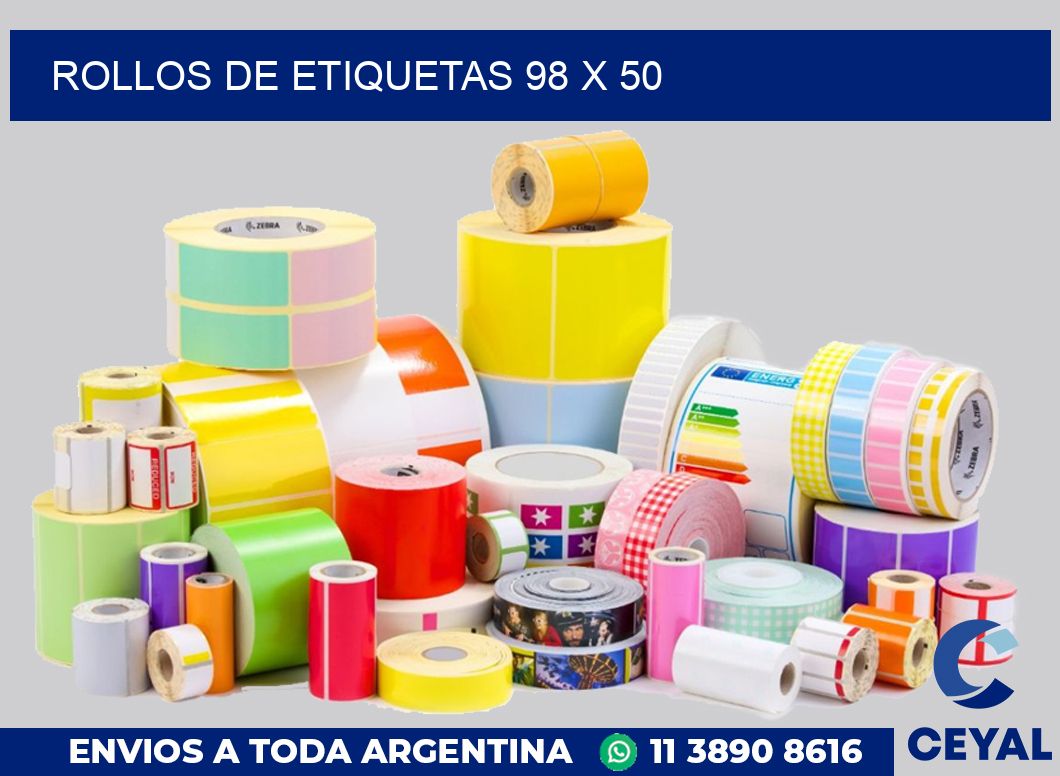 rollos de etiquetas 98 x 50