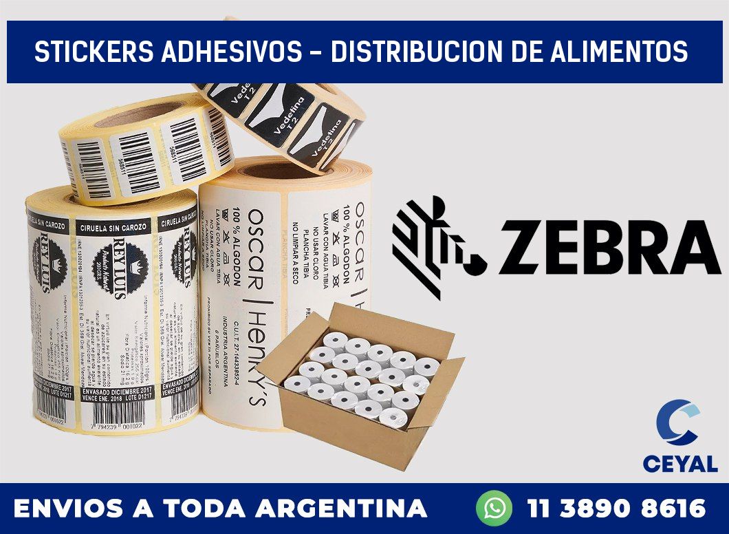 stickers adhesivos – distribucion de alimentos