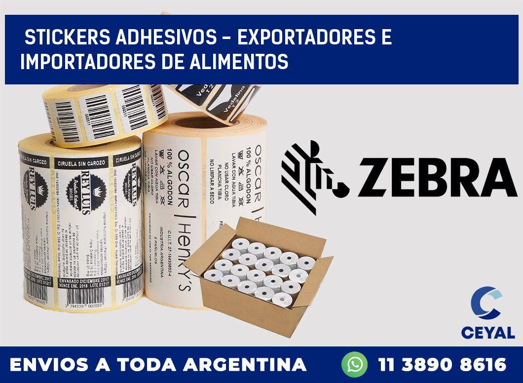 stickers adhesivos – exportadores e importadores de alimentos