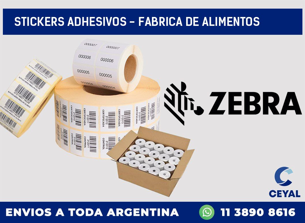 stickers adhesivos - fabrica de alimentos