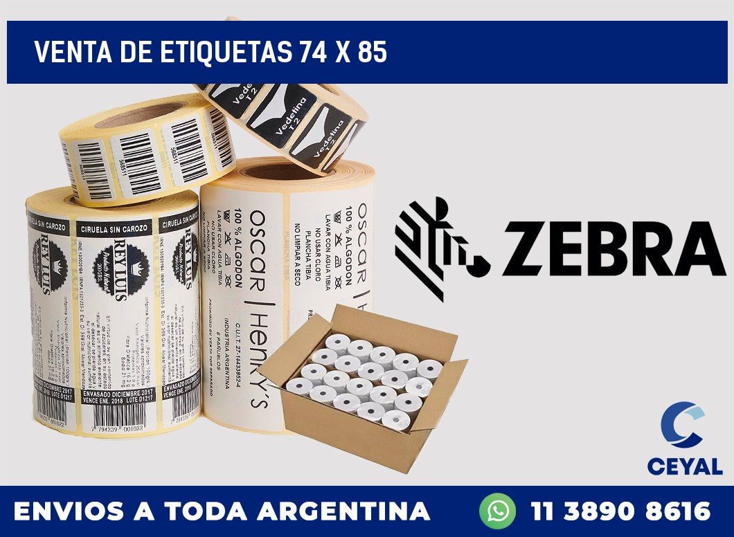venta de etiquetas 74 x 85
