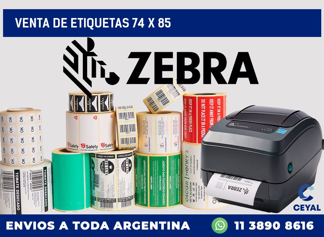 venta de etiquetas 74 x 85