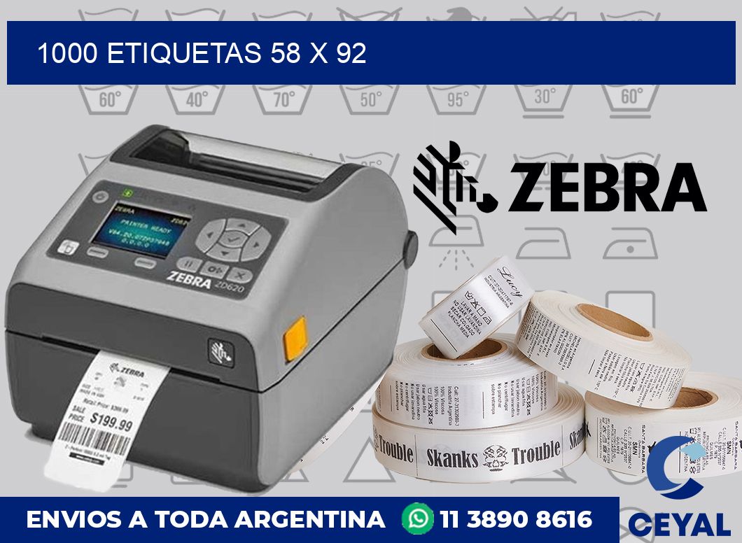 1000 etiquetas 58 x 92