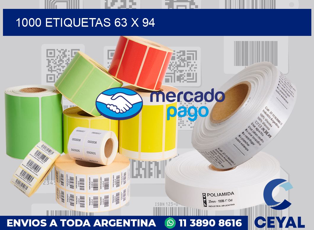 1000 etiquetas 63 x 94