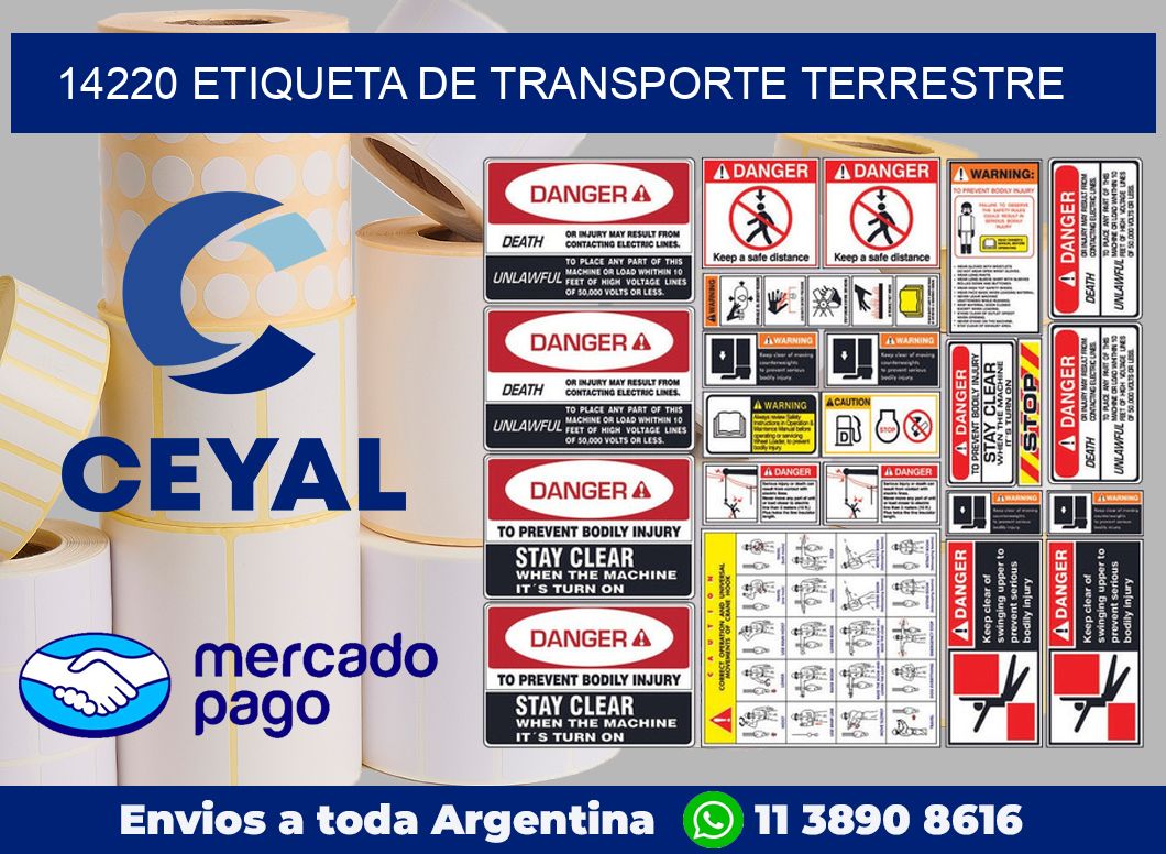 14220 Etiqueta de transporte terrestre
