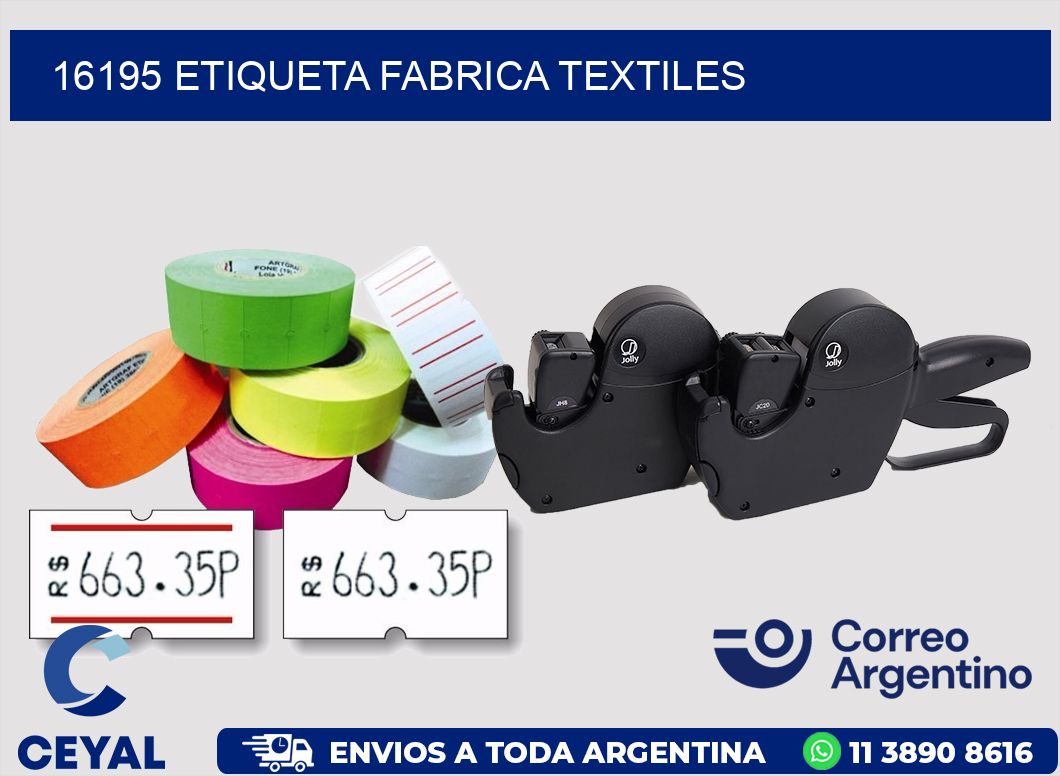 16195 etiqueta fabrica textiles