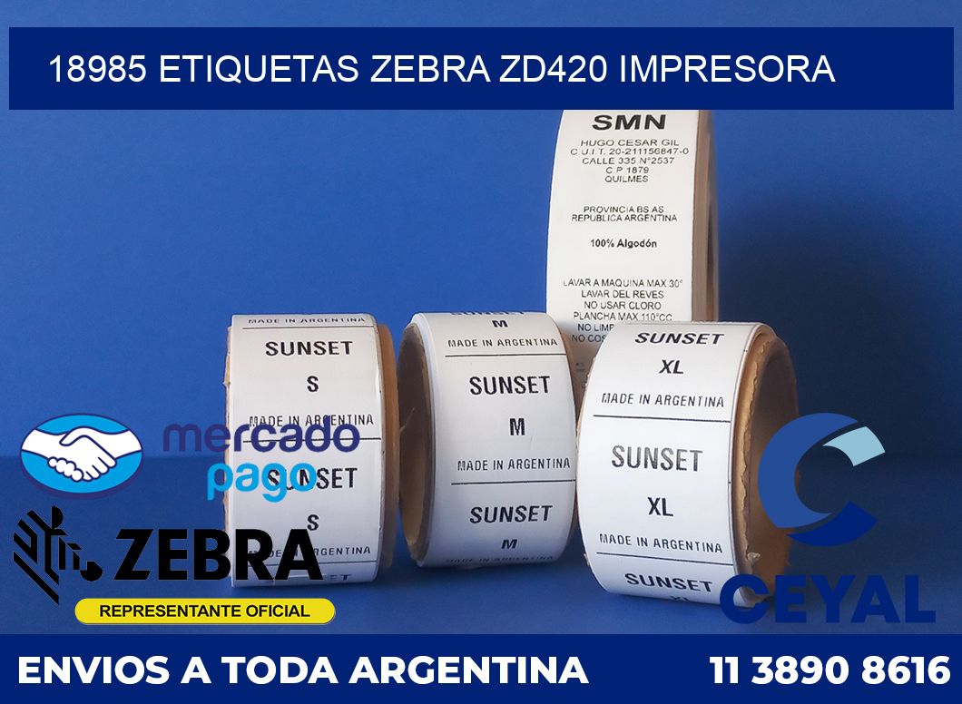 18985 etiquetas Zebra zd420 impresora