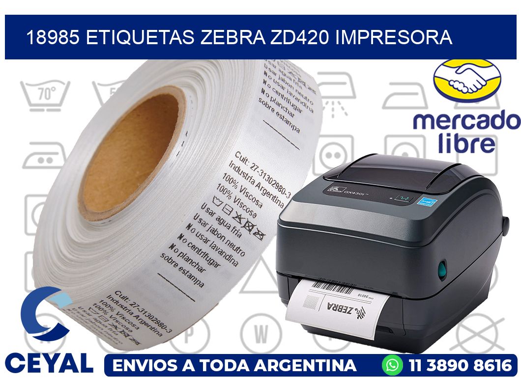18985 etiquetas Zebra zd420 impresora