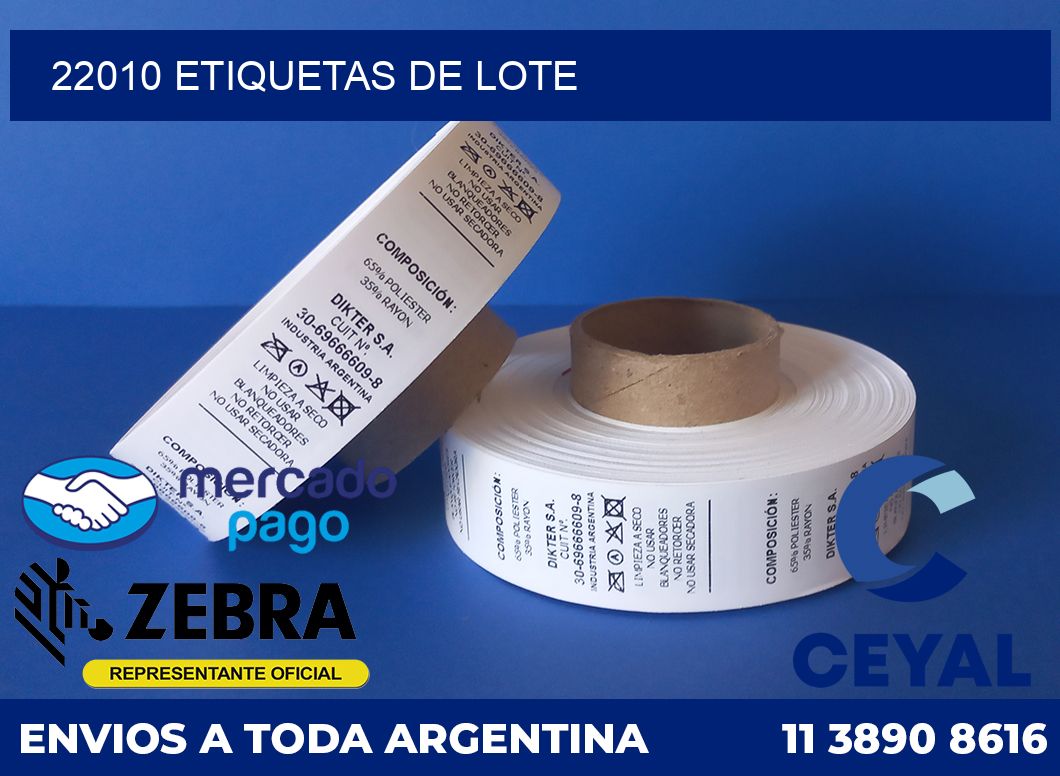 22010 Etiquetas de lote