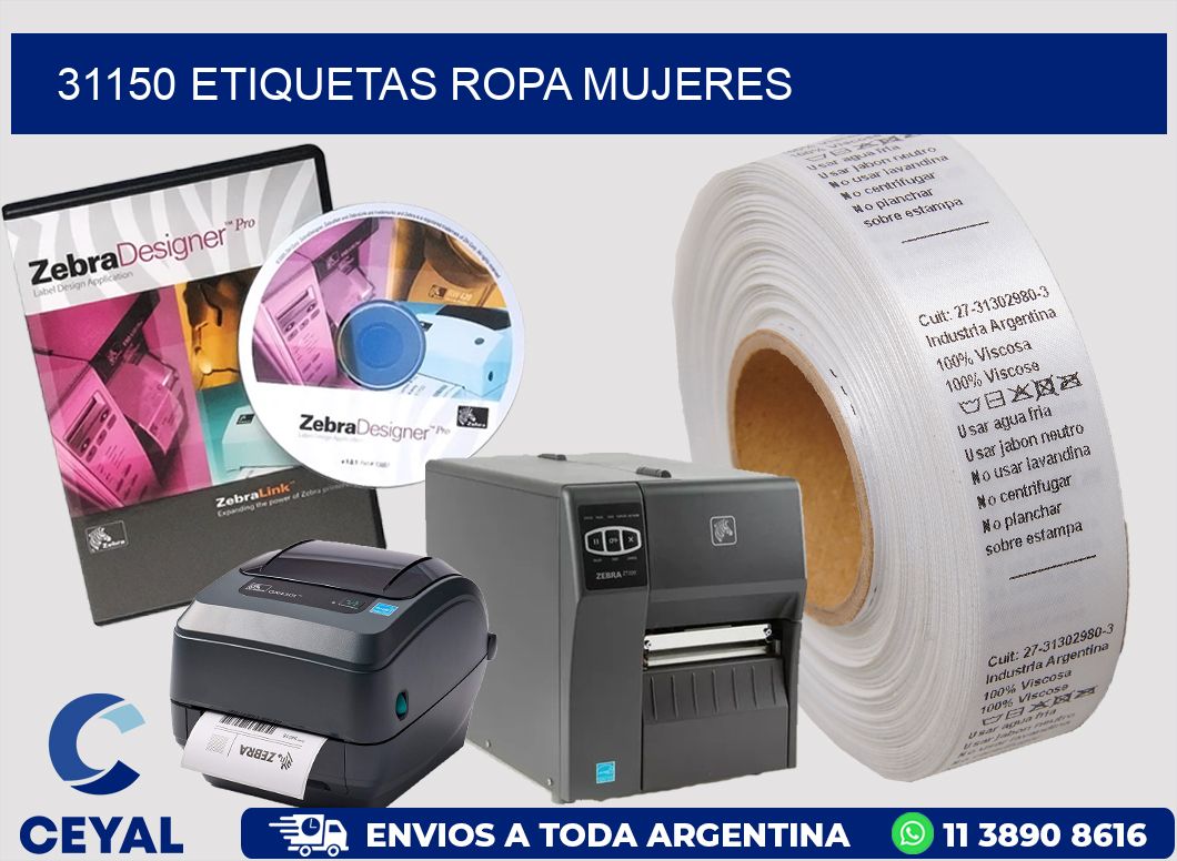 31150 Etiquetas ropa mujeres