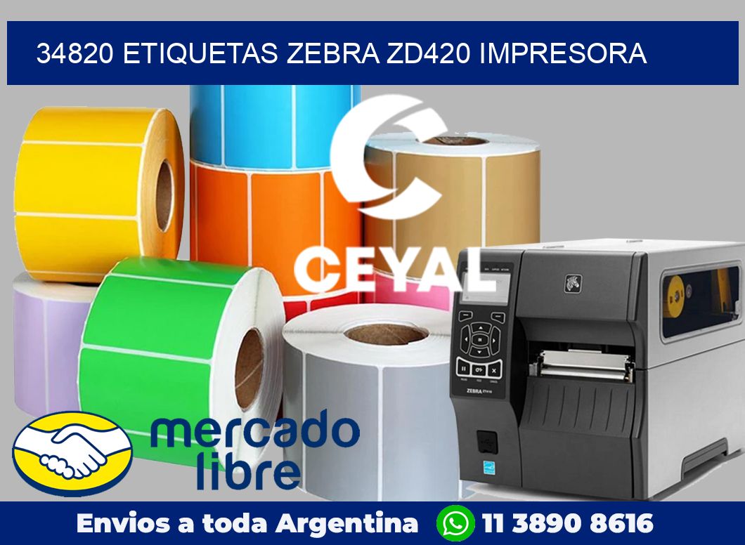 34820 etiquetas Zebra zd420 impresora
