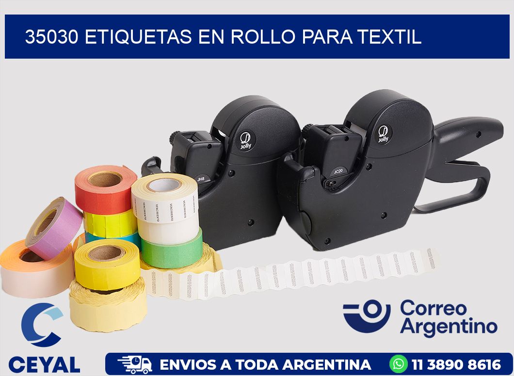 35030 etiquetas en rollo para textil