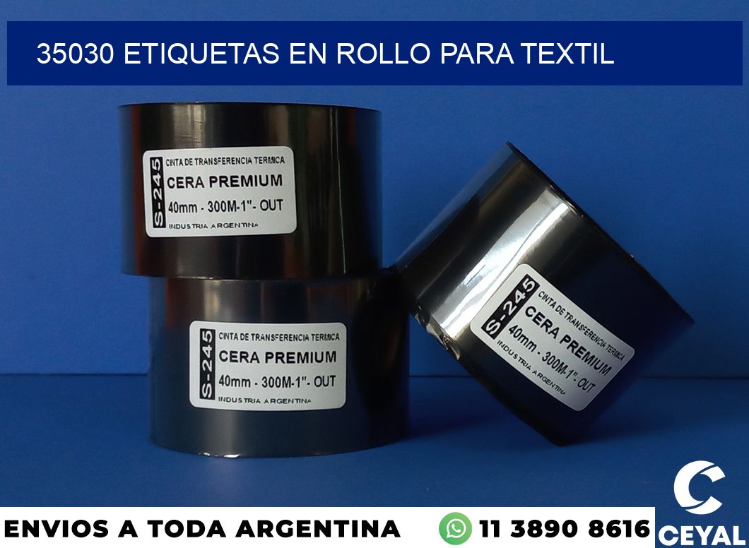 35030 etiquetas en rollo para textil