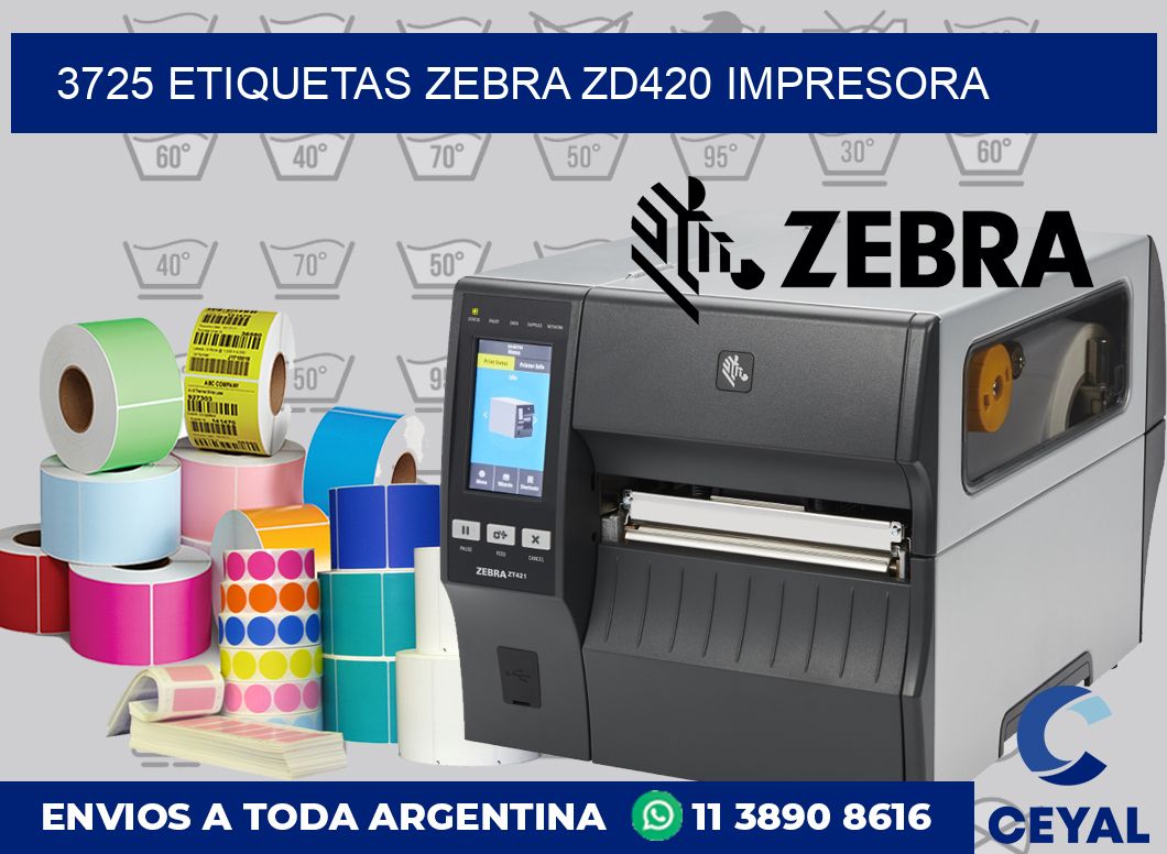 3725 etiquetas Zebra zd420 impresora
